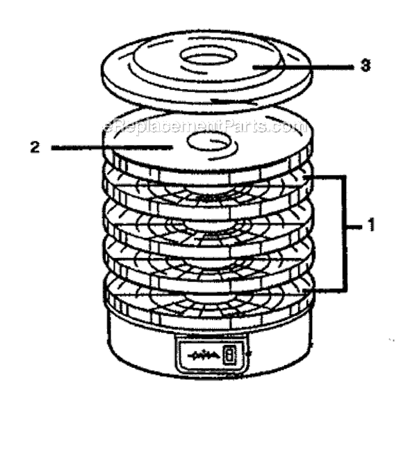 Page A Diagram and Parts List for FD5  Mr Coffee Dehydrator